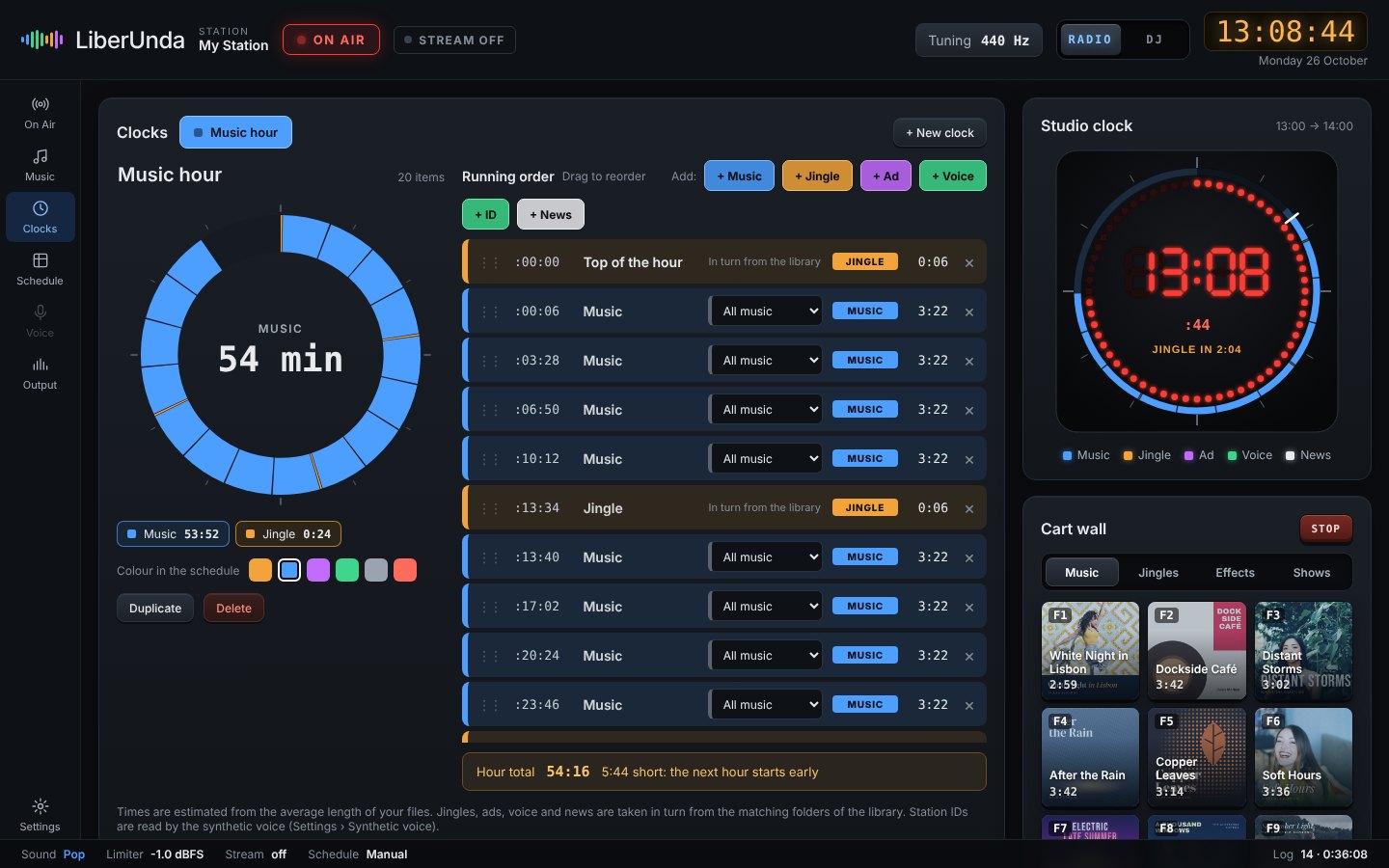 Hour clocks editor