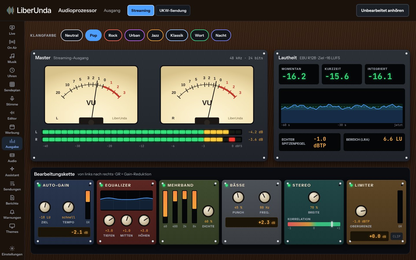 Audioprozessor im Skin Röhren-Vintage