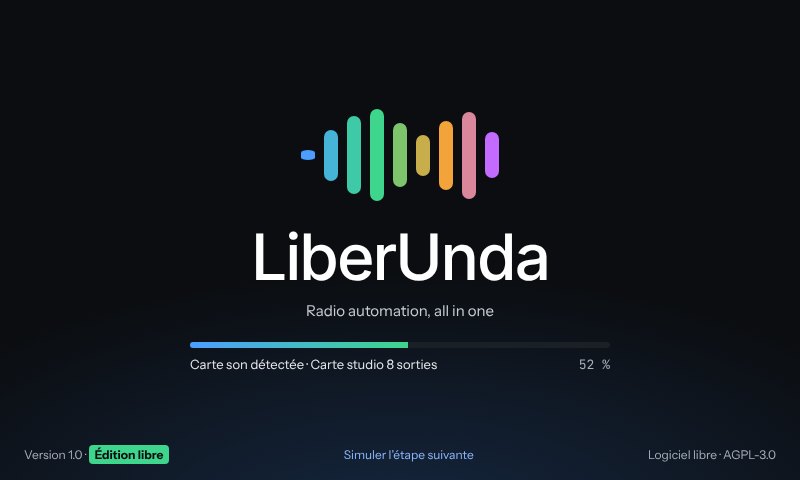 Écran de lancement de LiberUnda