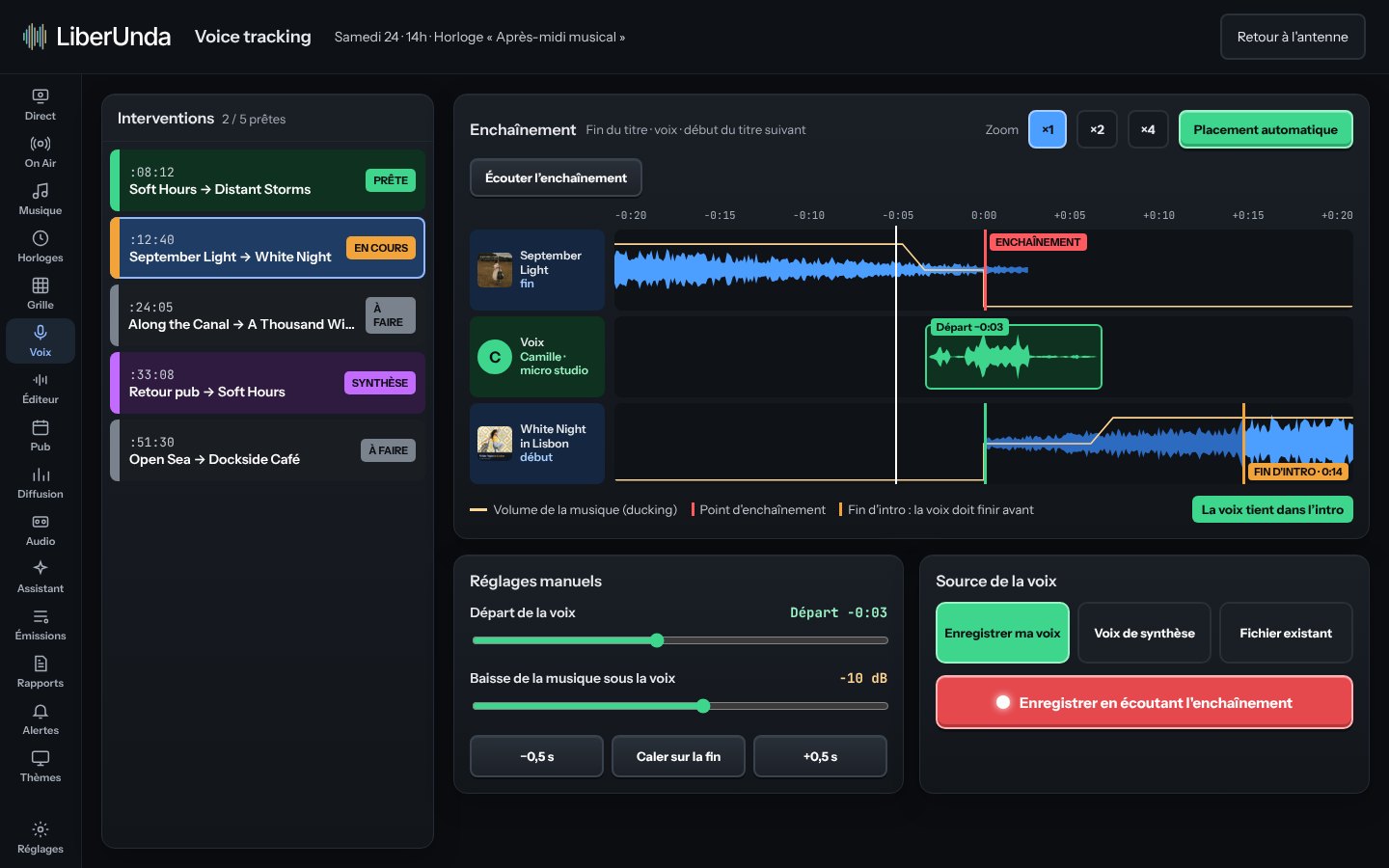 Éditeur de voice tracking